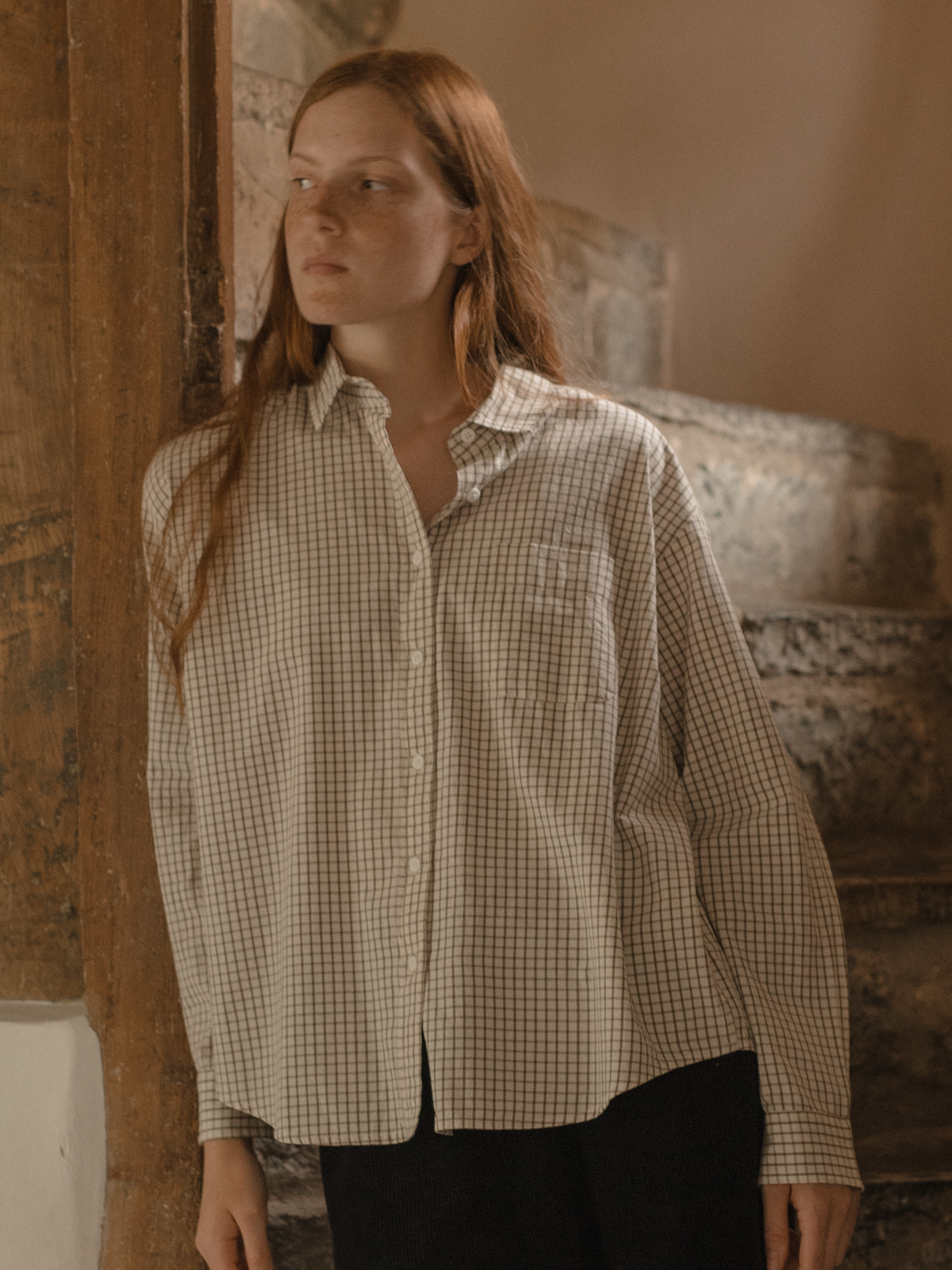 Britta Shirt Beige Check