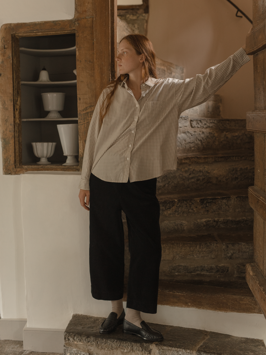 Britta Shirt Beige Check