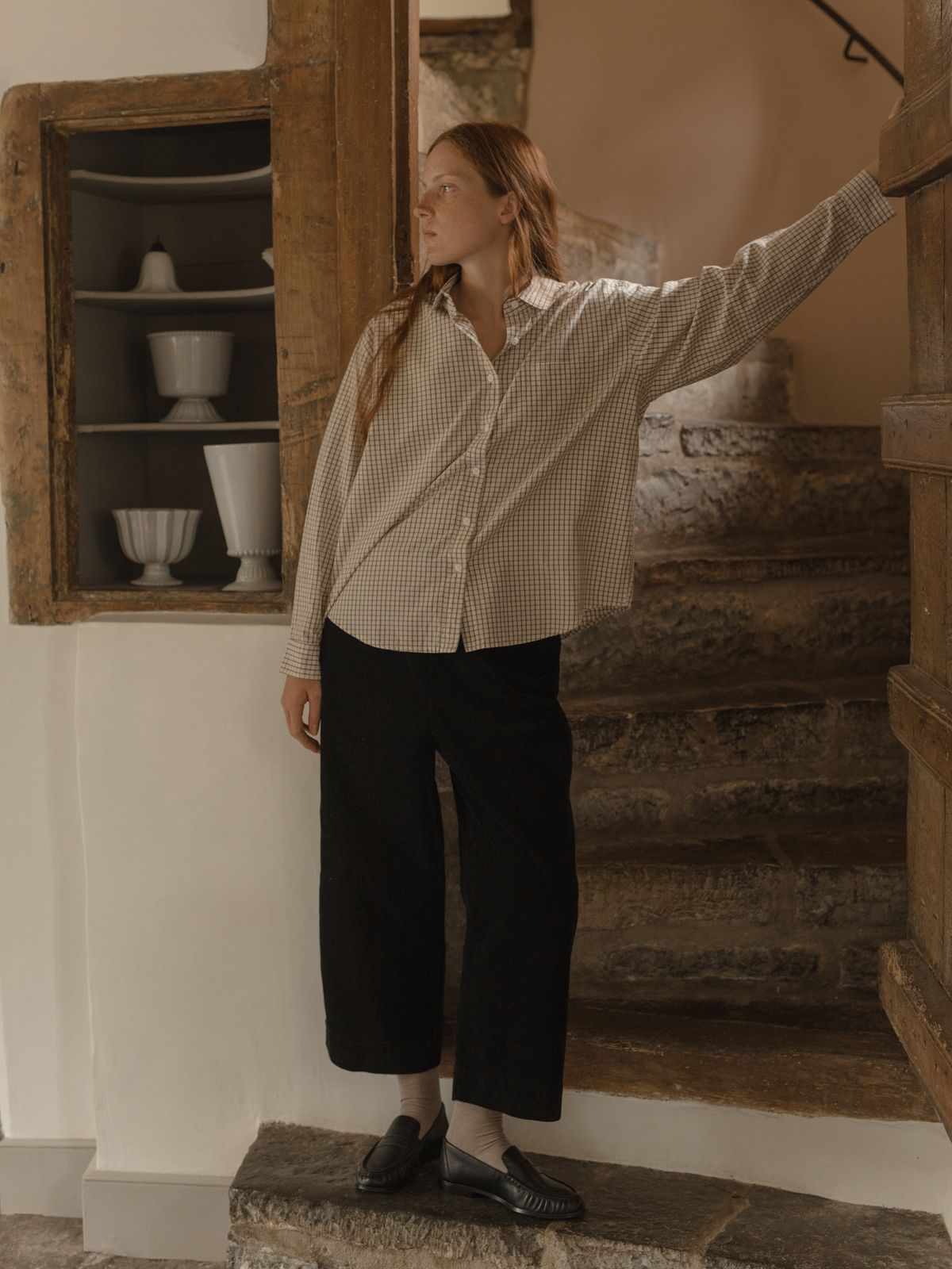 Britta Shirt Beige Check