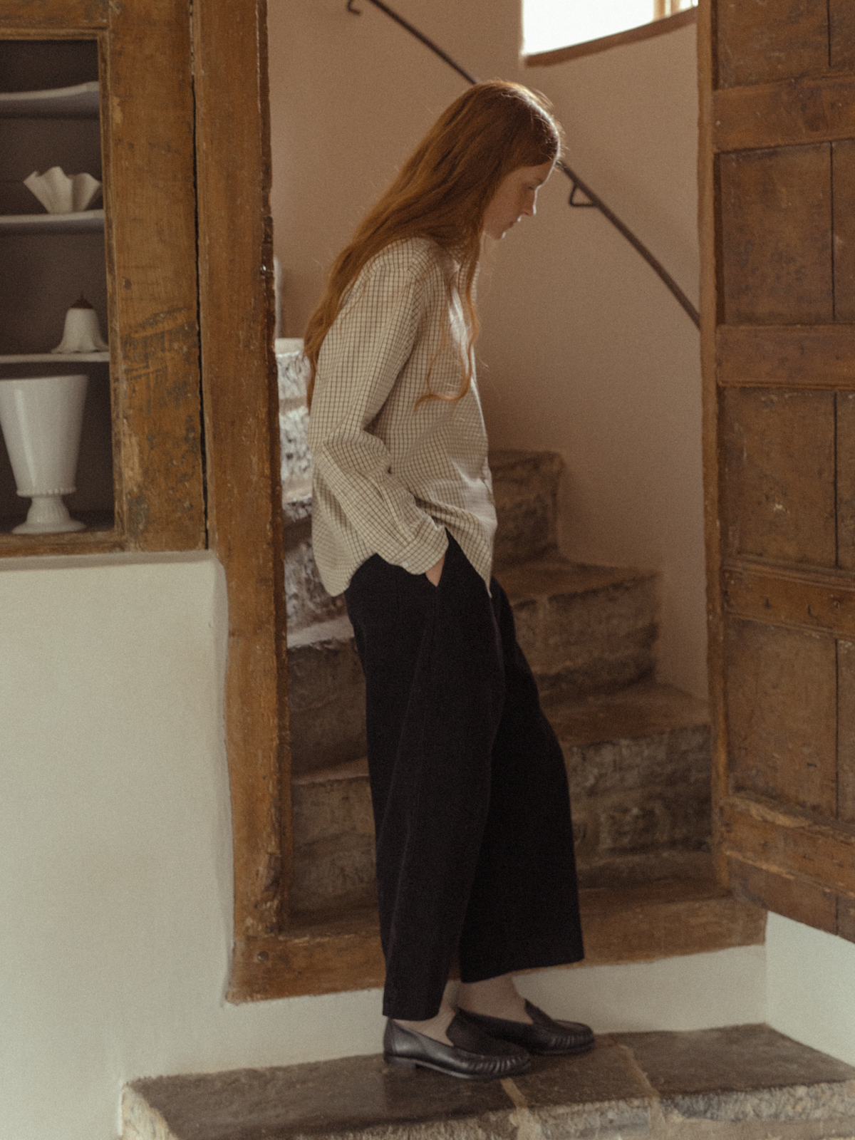 Britta Shirt Beige Check