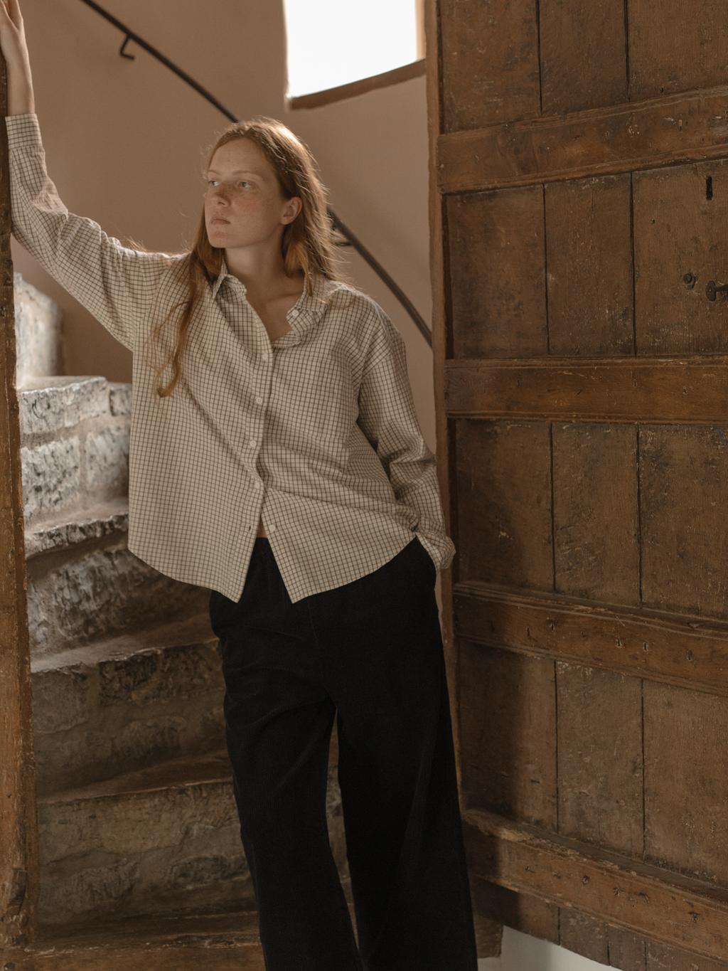 Britta Shirt Beige Check