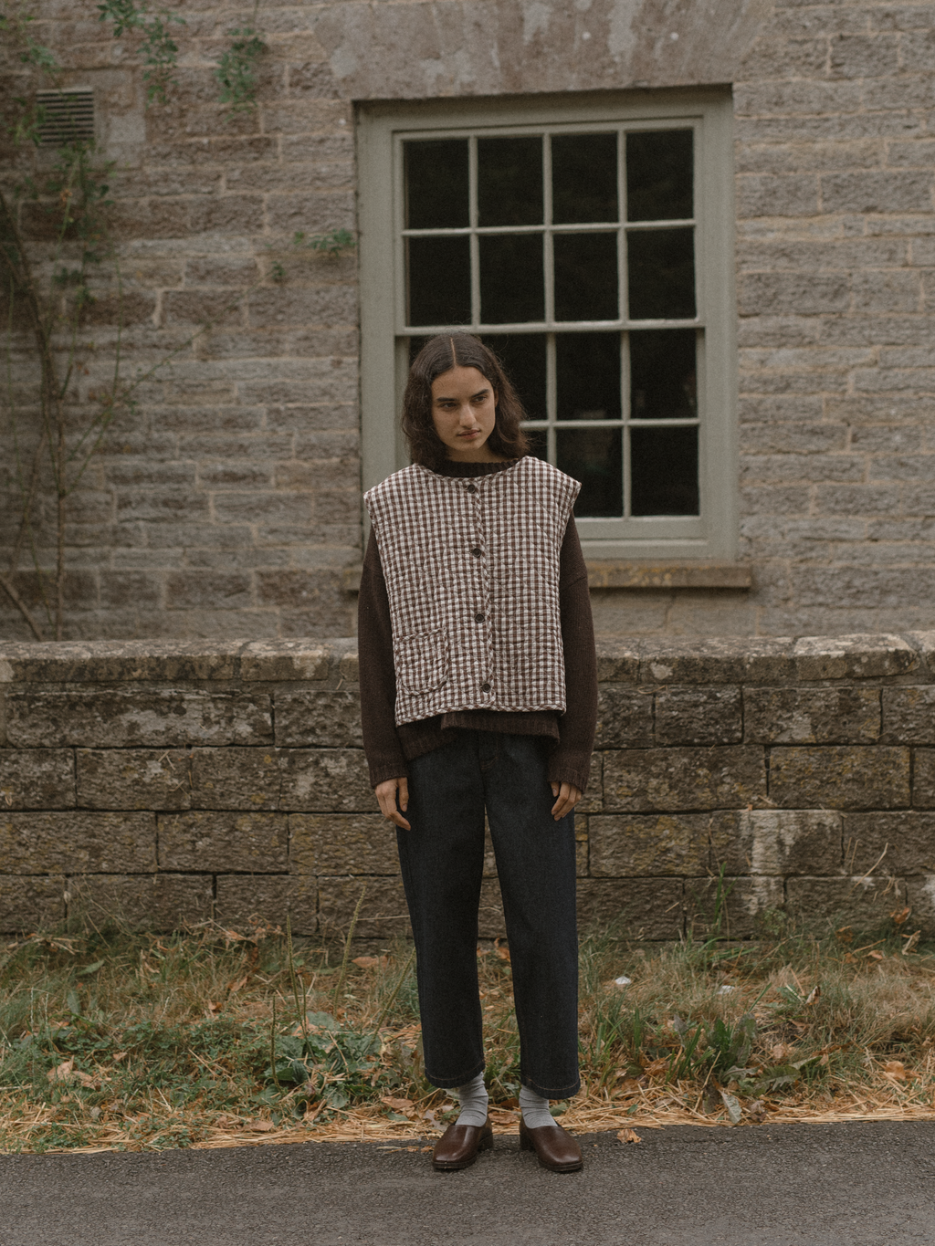 Jasper Vest Brown Gingham