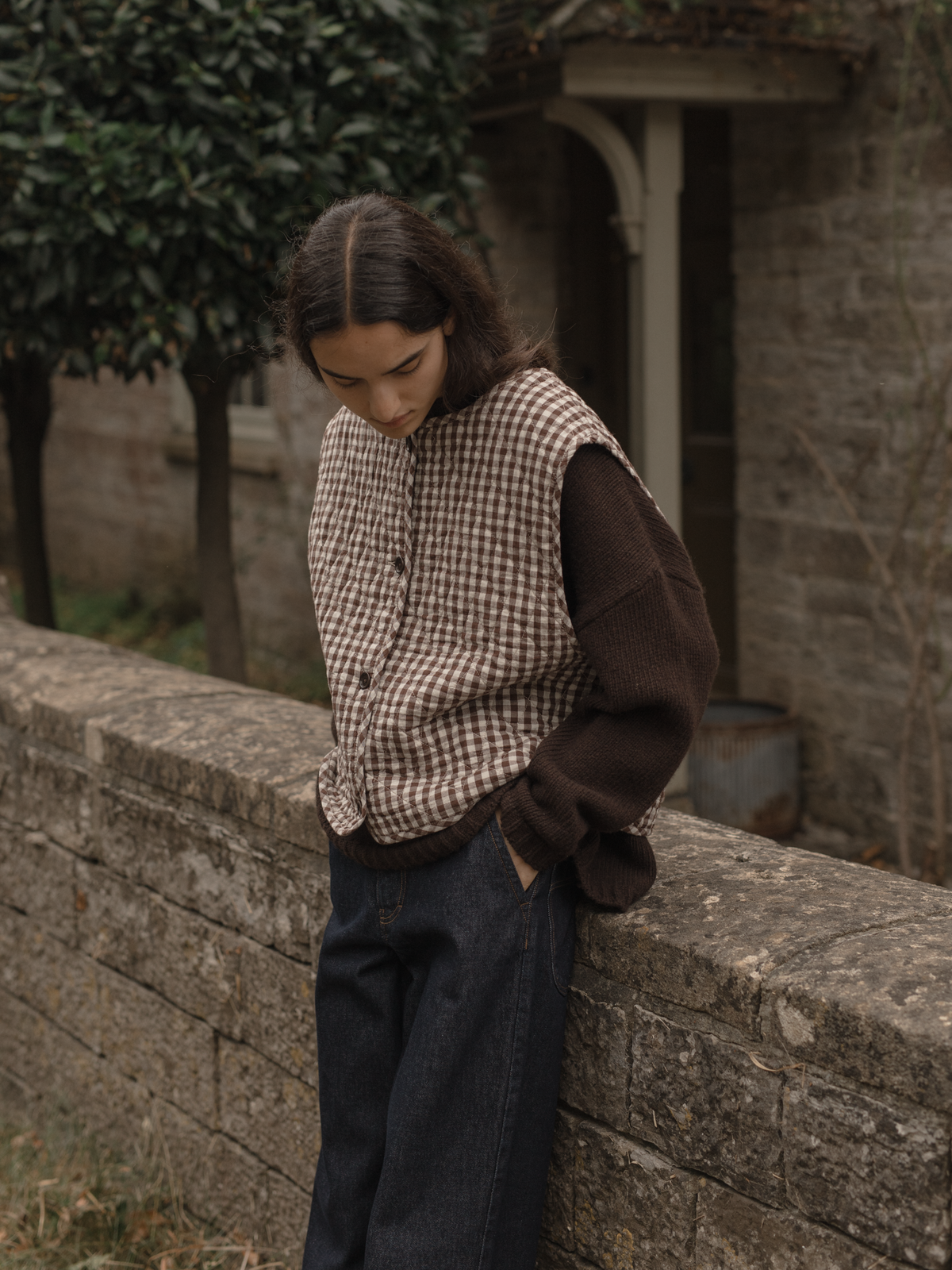 Jasper Vest Brown Gingham