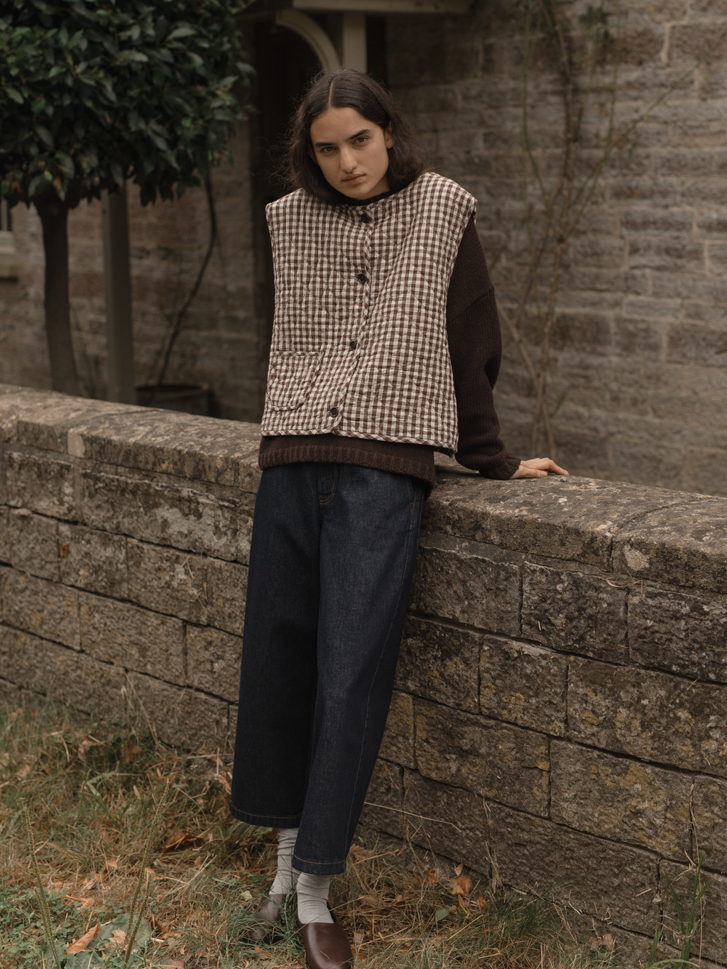 Jasper Vest Brown Gingham
