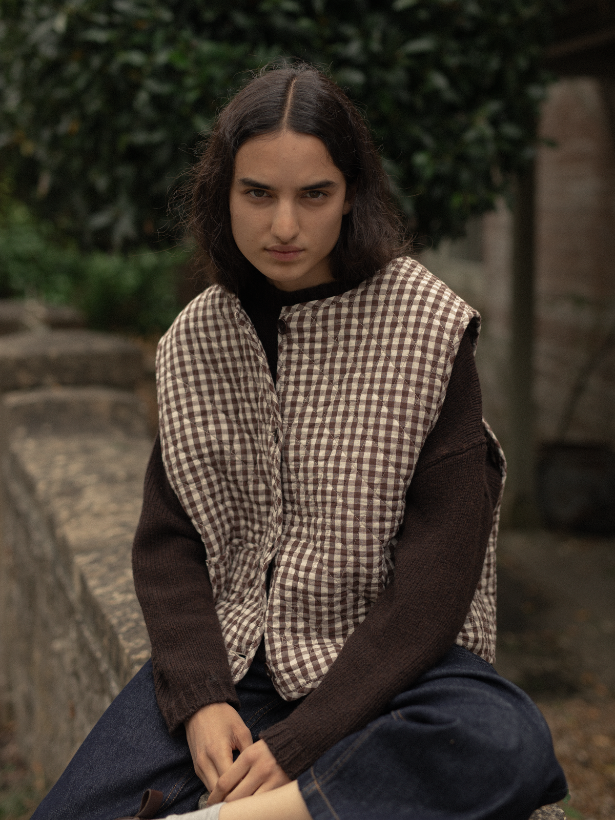 Jasper Vest Brown Gingham