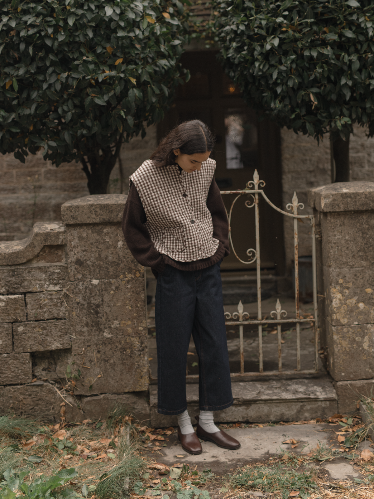 Jasper Vest Brown Gingham