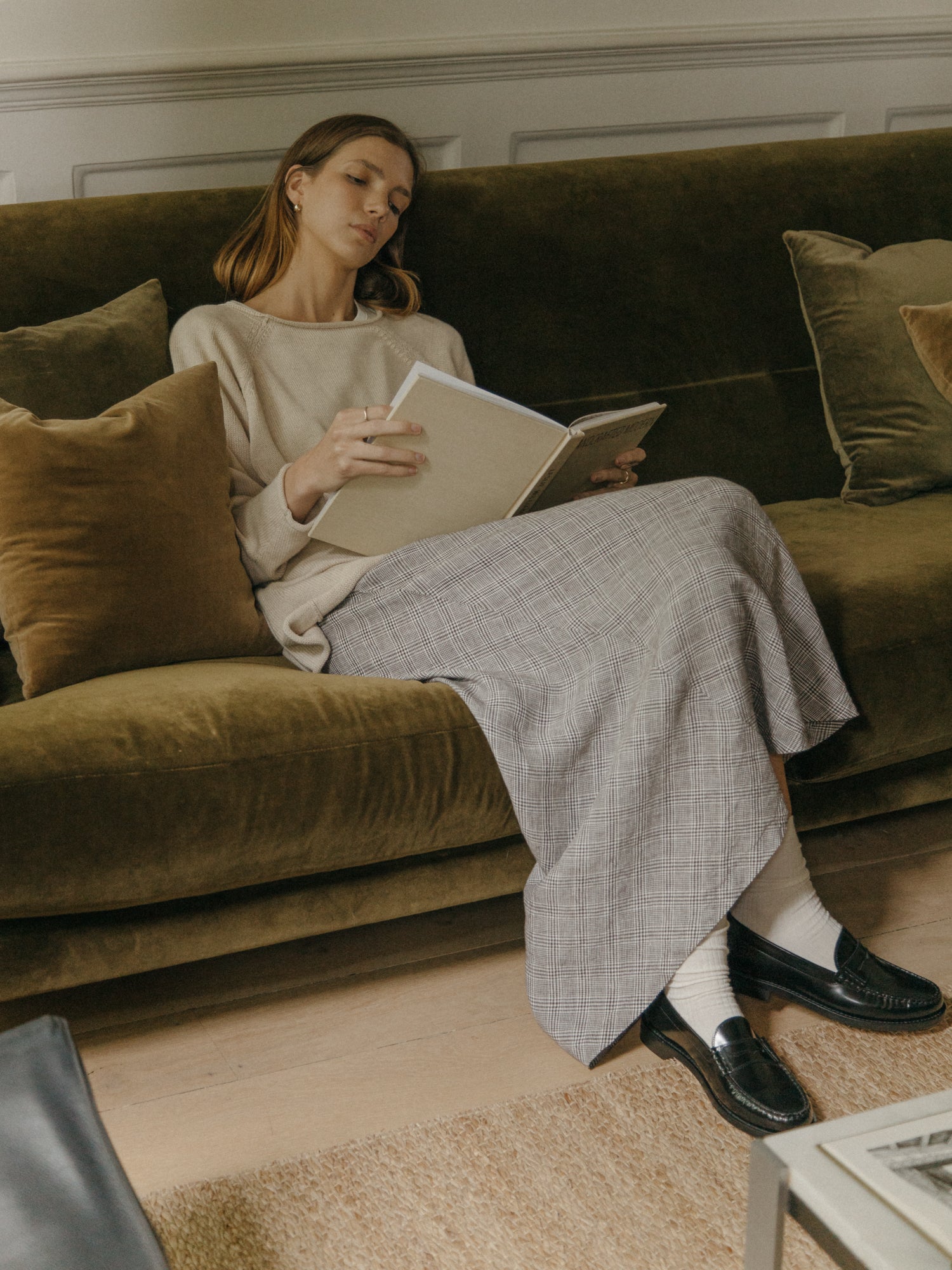 Meg Skirt in Charcoal Plaid