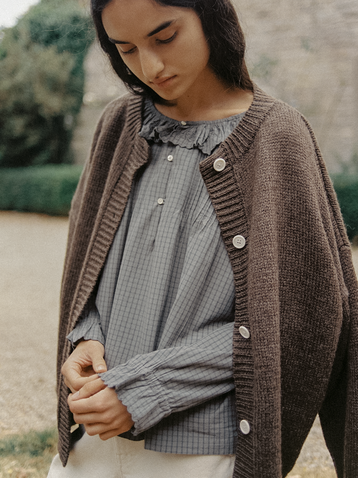 Isla Blouse Grey Check