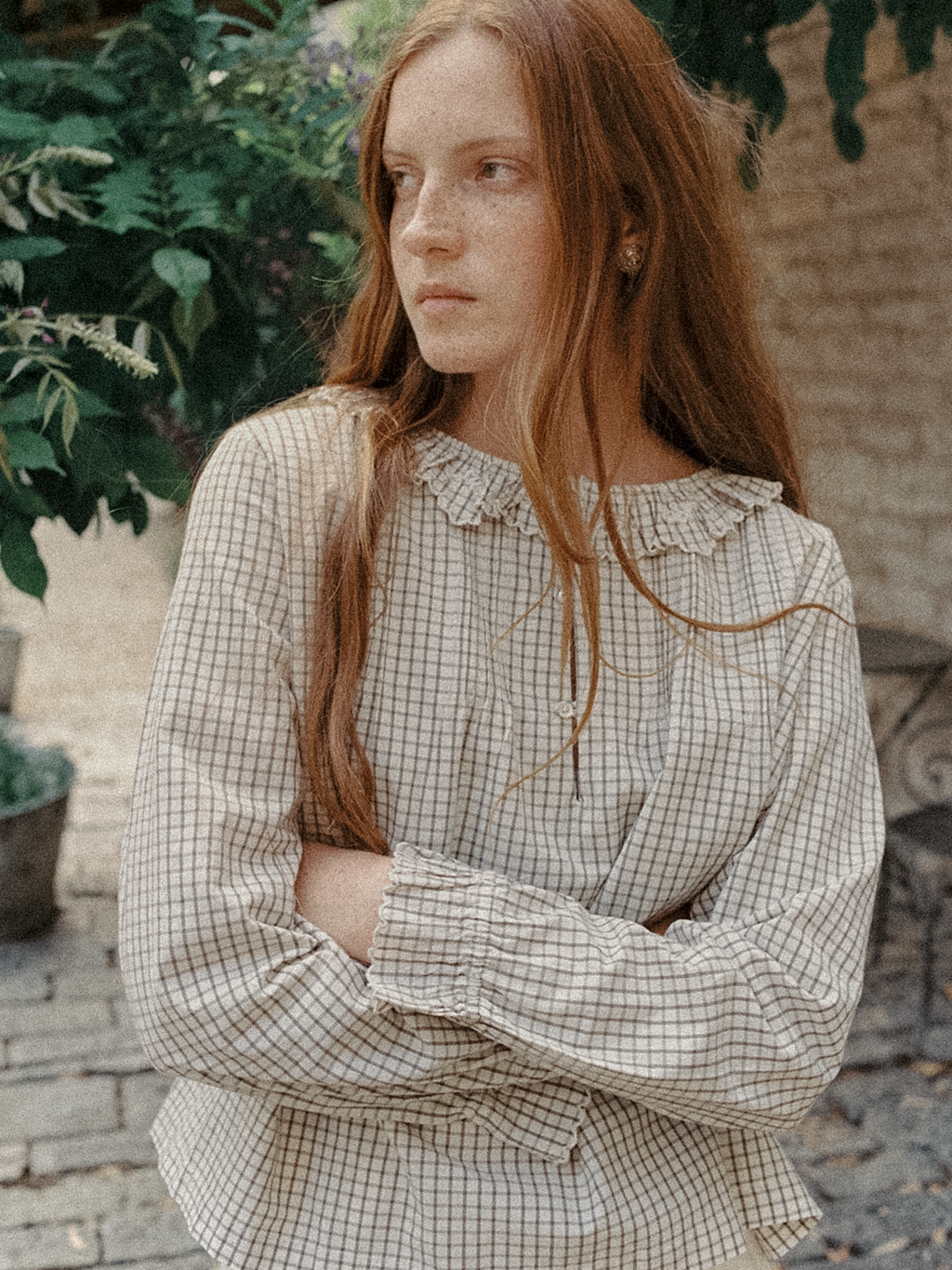 Isla Blouse Beige Check