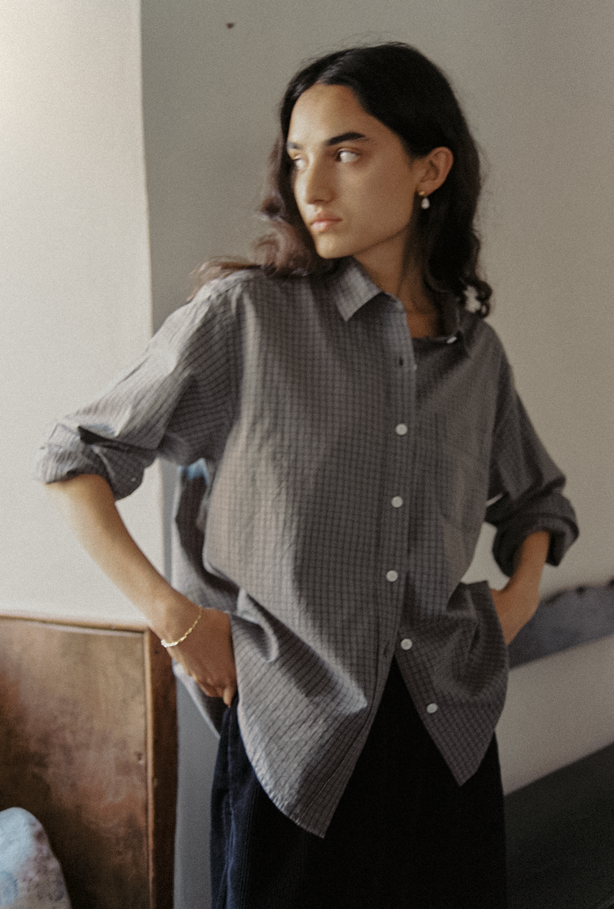 Britta Shirt Grey Check