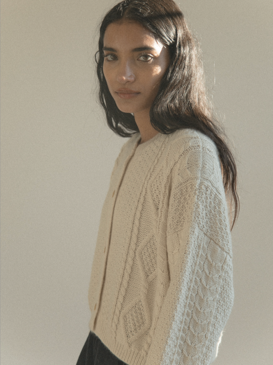 Dawes Cardigan in Ivory