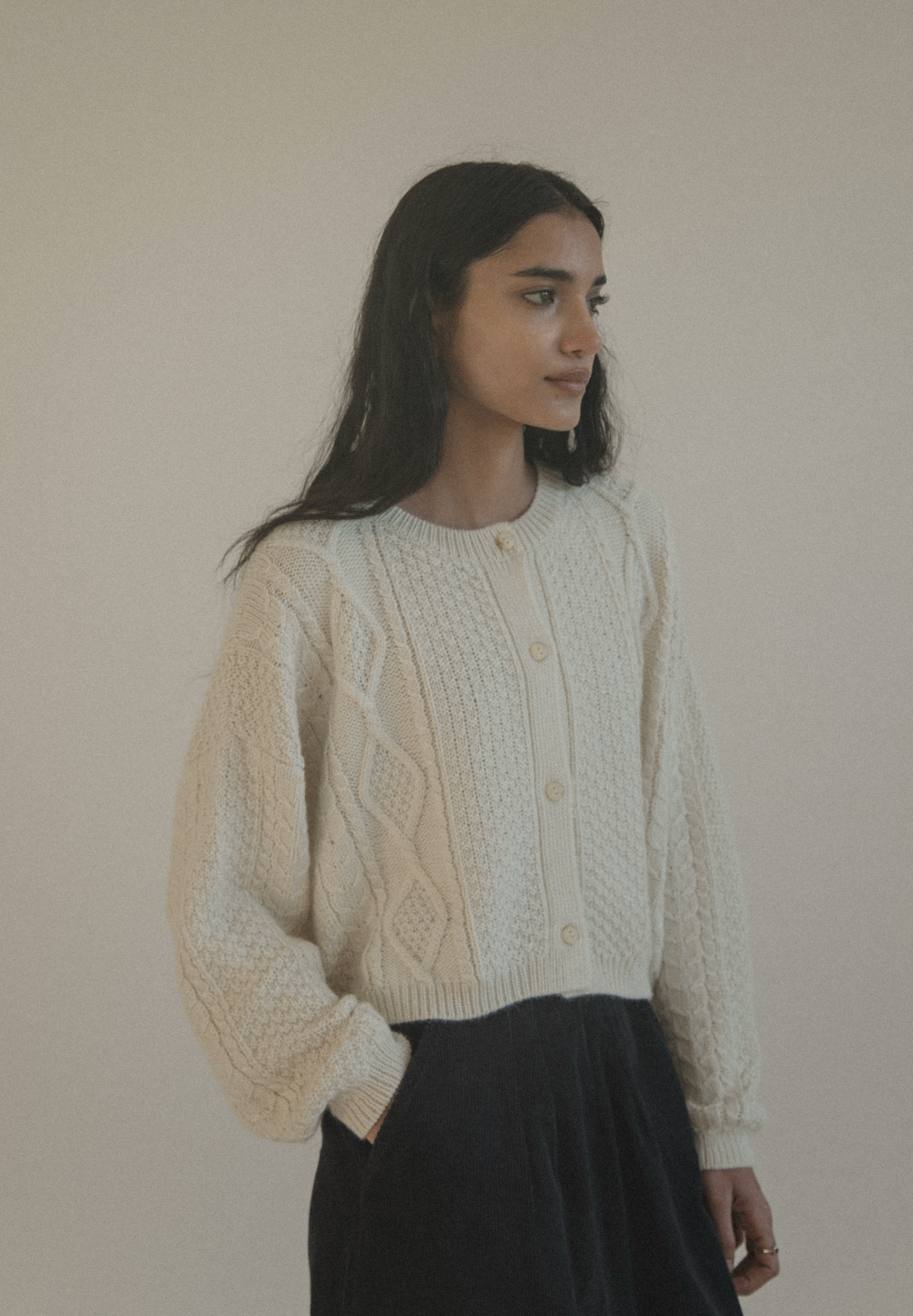 Dawes Cardigan in Ivory