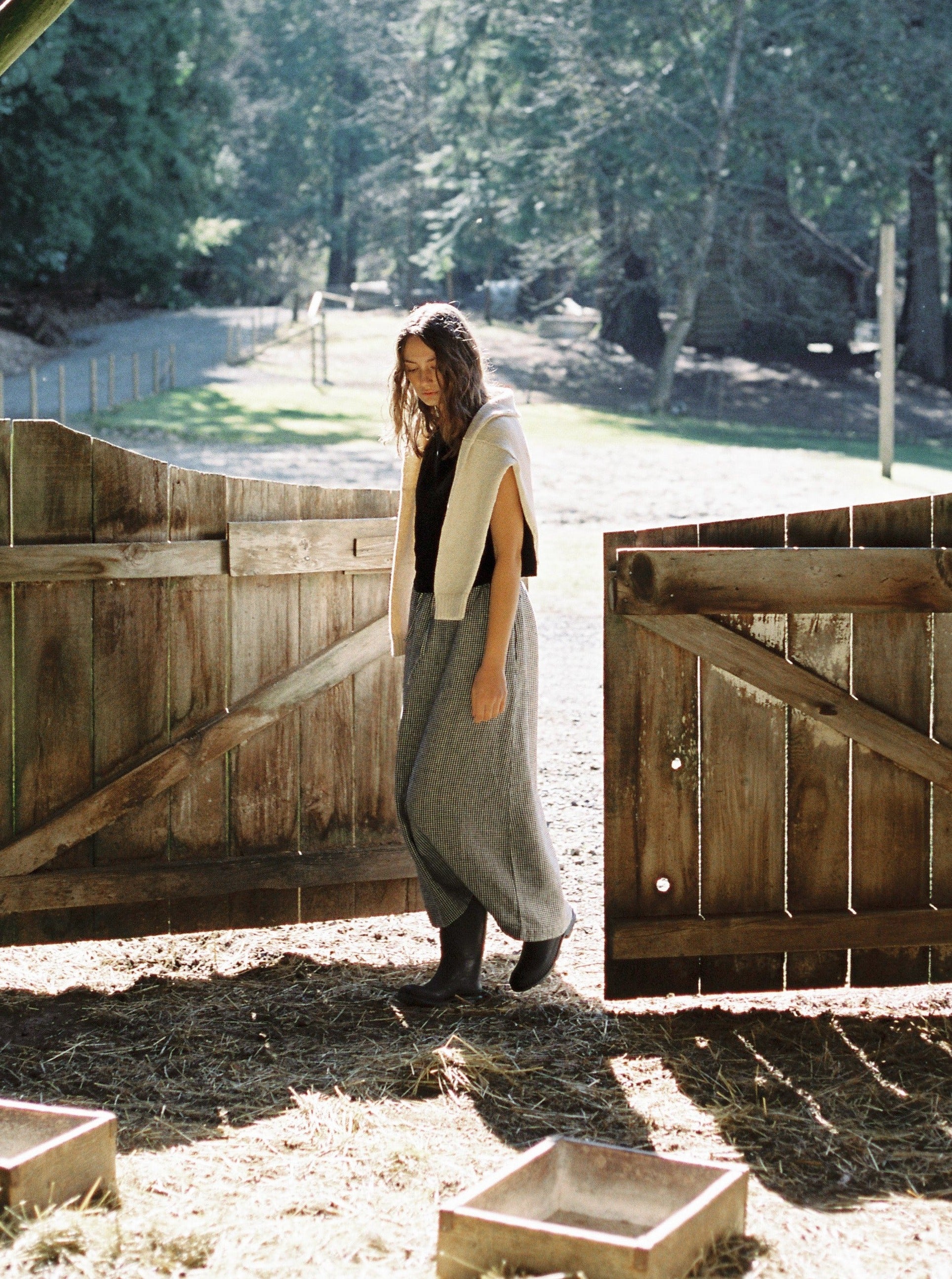 Adrie Skirt in Gingham Noir