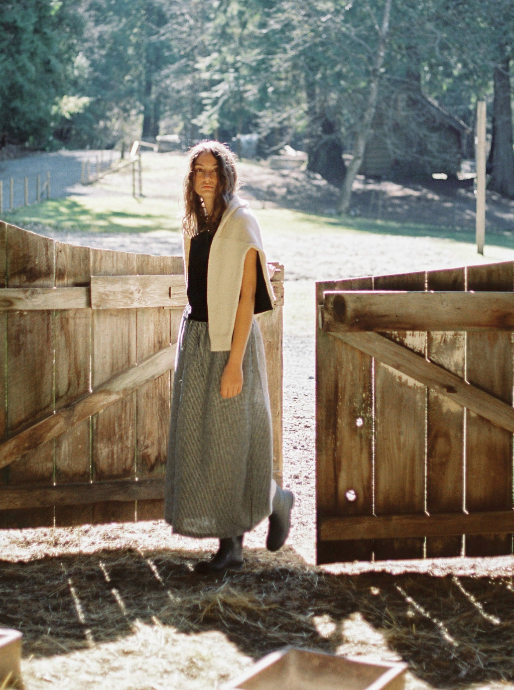 Adrie Skirt in Gingham Noir
