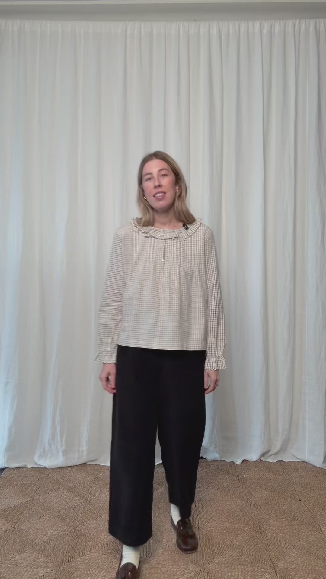 Isla Blouse Beige Check