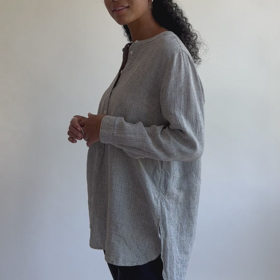 Theo Tunic in Dove Check