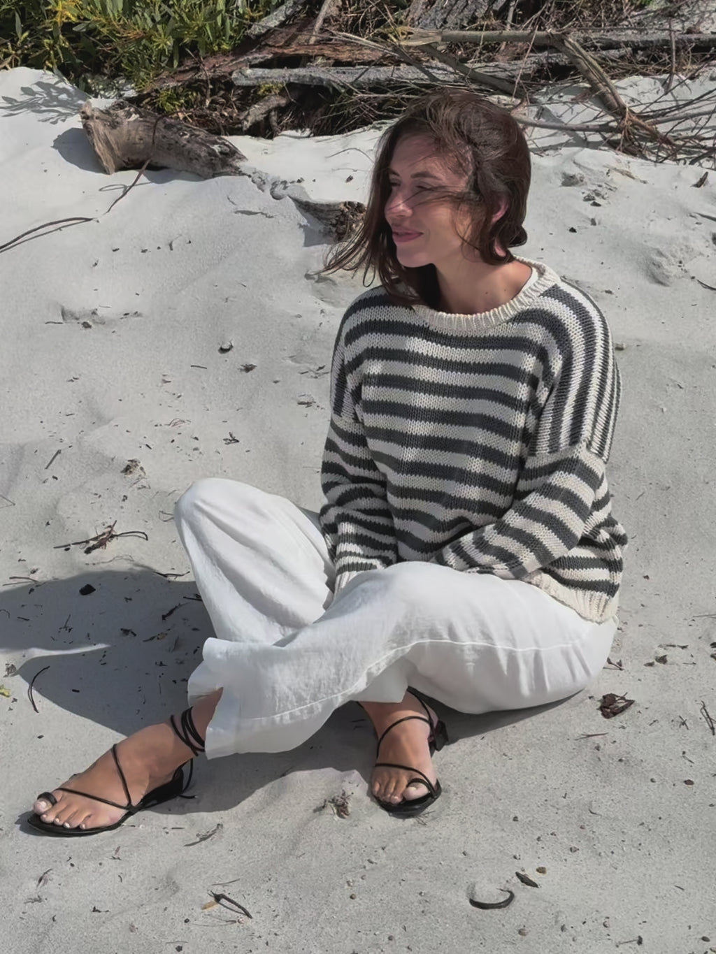 Ilse Pullover Grey Stripe