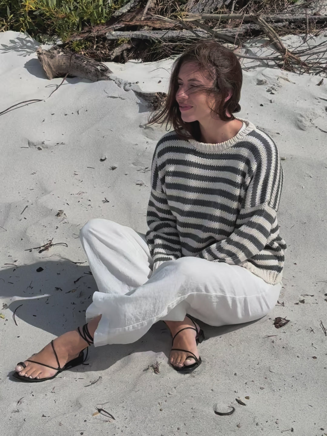 Ilse Pullover Grey Stripe