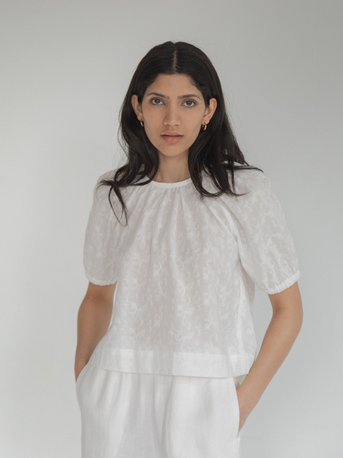 Amelia Blouse in Embroidered Cotton