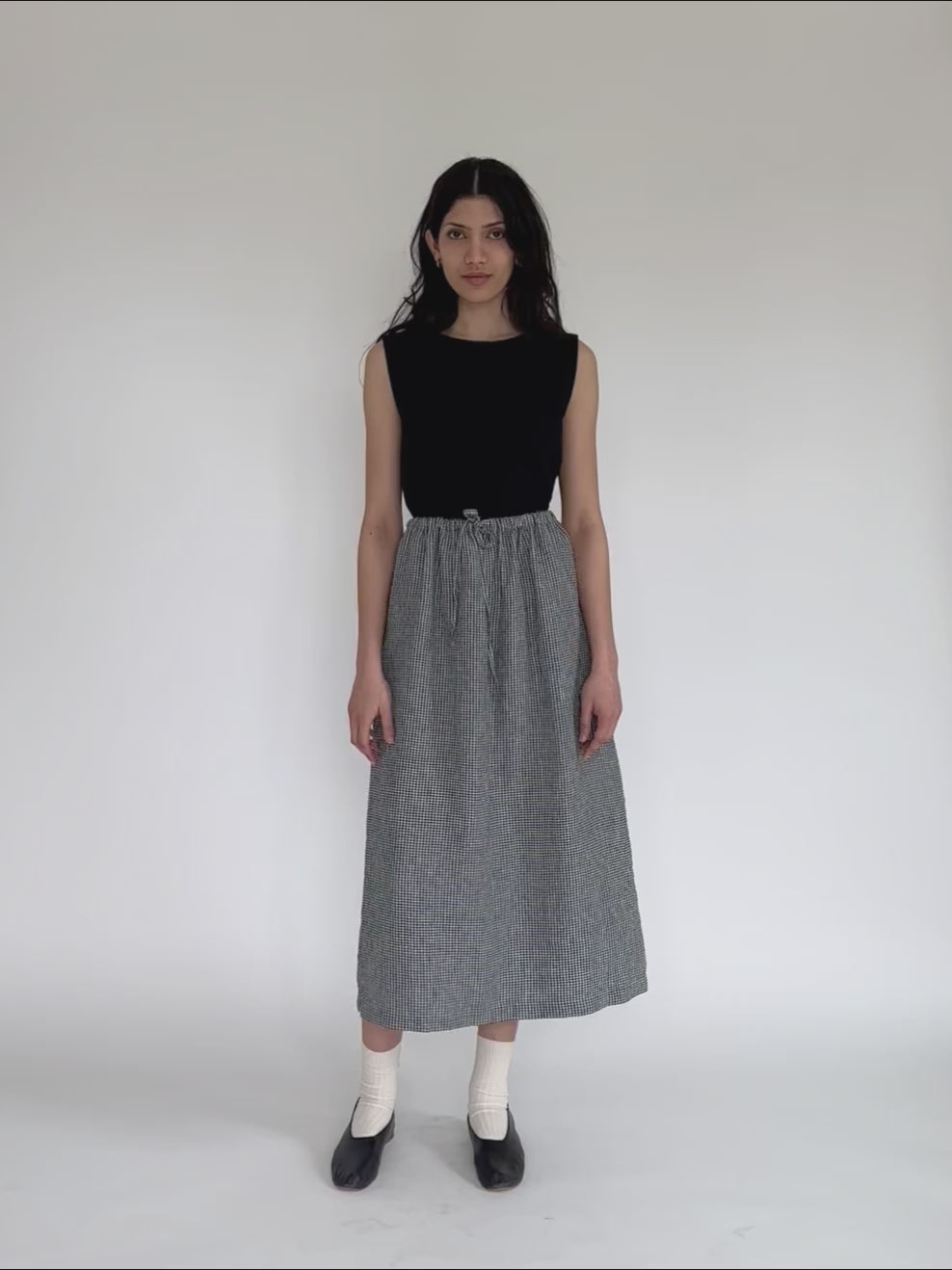 Adrie Skirt in Gingham Noir